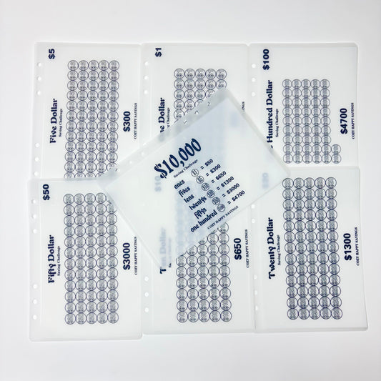 A5 A6 10KFrosted Elegant Laminated Budget Money Tracker