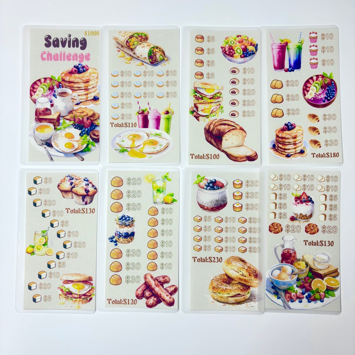 Tasty Food Custom 1k 3k 5k Luxury Vellum Savings Challenge