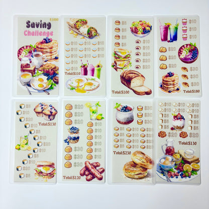 Tasty Food Custom 1k 3k 5k Luxury Vellum Savings Challenge