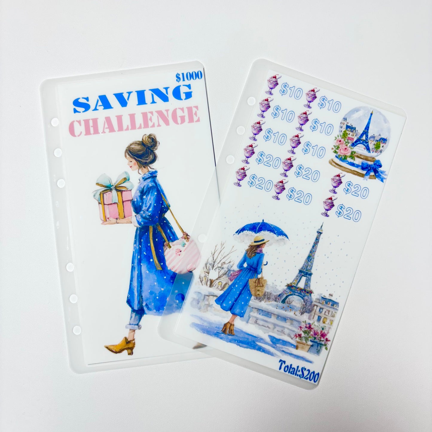 Shopping Girl Custom 1k 3k 5k Luxury Vellum Savings Challenge