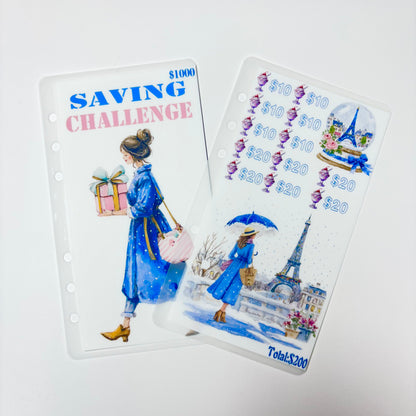 Shopping Girl Custom 1k 3k 5k Luxury Vellum Savings Challenge