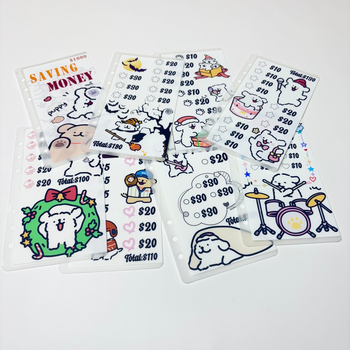 Black & White Puppy Custom 1k 3k 5k Luxury Vellum Savings Challenge