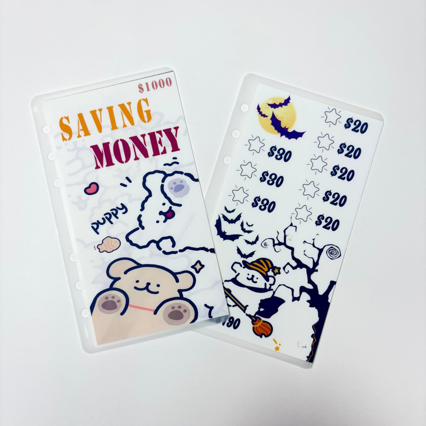 Black & White Puppy Custom 1k 3k 5k Luxury Vellum Savings Challenge