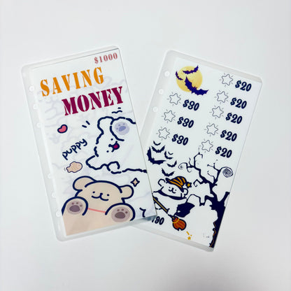 Black & White Puppy Custom 1k 3k 5k Luxury Vellum Savings Challenge