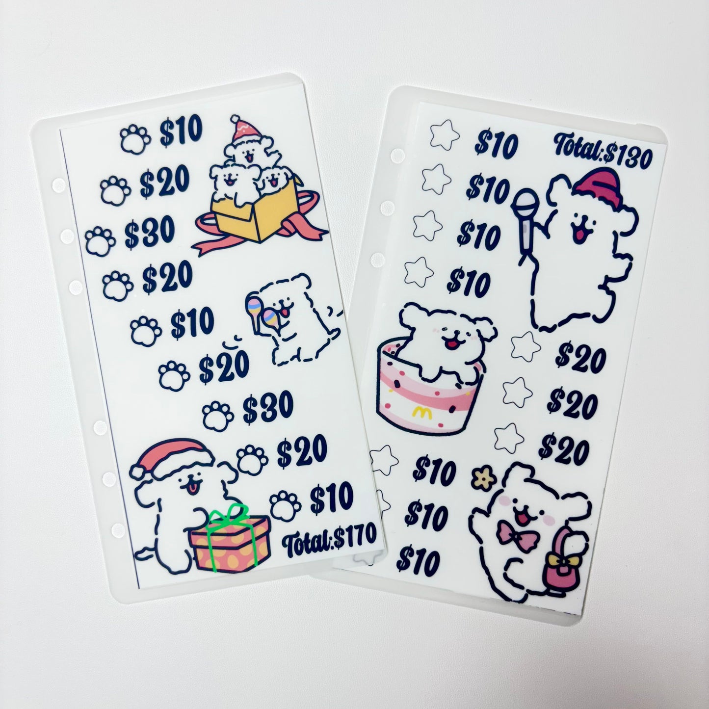 Black & White Puppy Custom 1k 3k 5k Luxury Vellum Savings Challenge