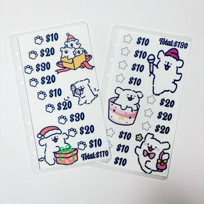 Black & White Puppy Custom 1k 3k 5k Luxury Vellum Savings Challenge