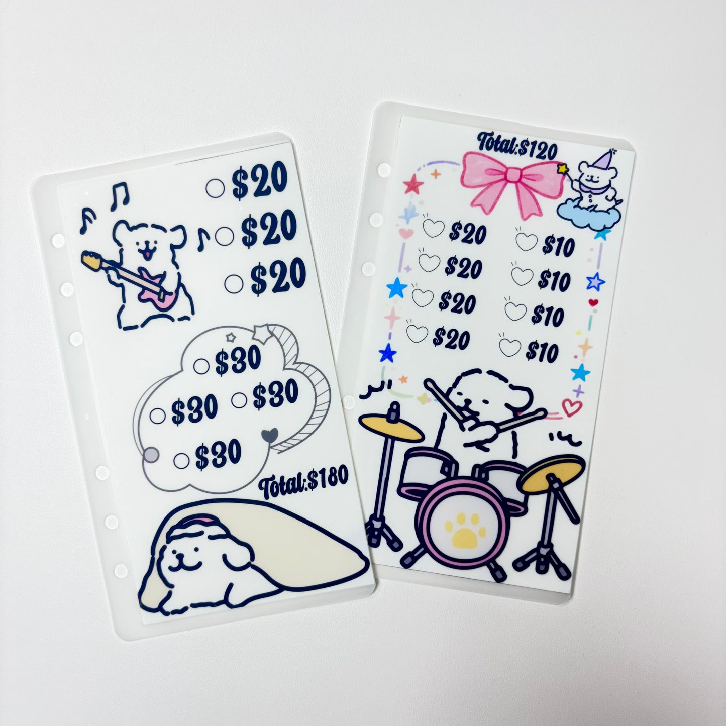 Black & White Puppy Custom 1k 3k 5k Luxury Vellum Savings Challenge