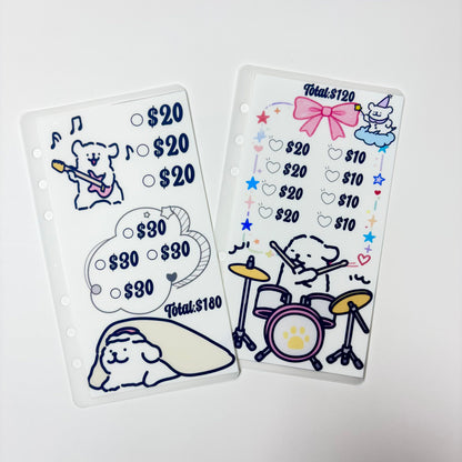 Black & White Puppy Custom 1k 3k 5k Luxury Vellum Savings Challenge
