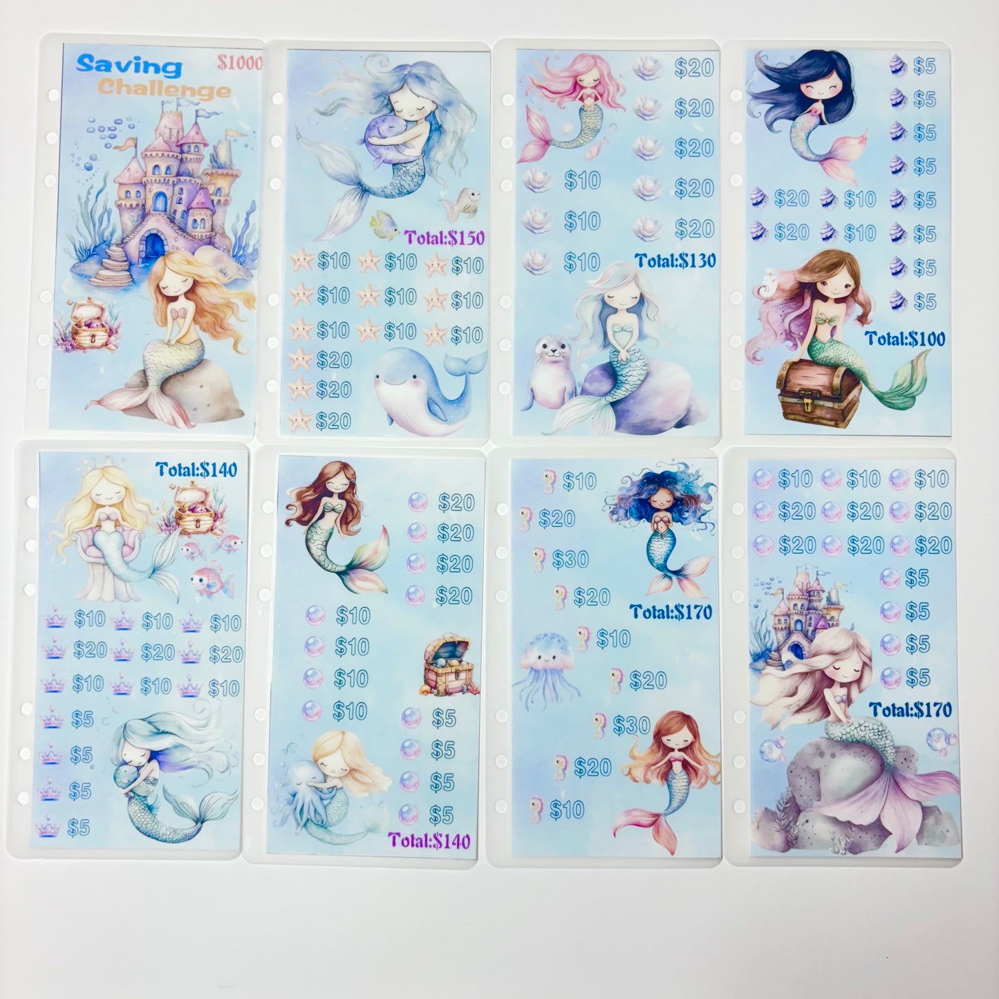 Blue Mermaid 1k 3k 5k Luxury Vellum Savings Challenge