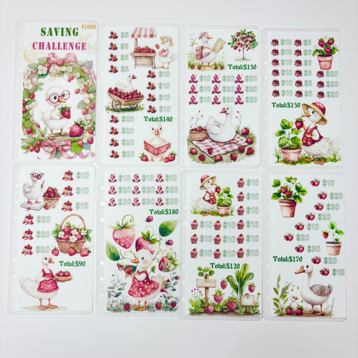 Strawberry Little Duck 1k 3k 5k Luxury Vellum Savings Challenge