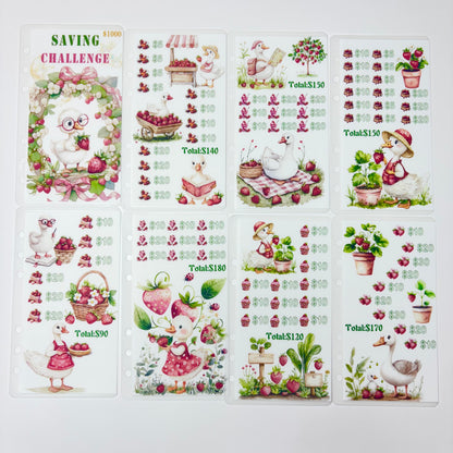 Strawberry Little Duck 1k 3k 5k Luxury Vellum Savings Challenge
