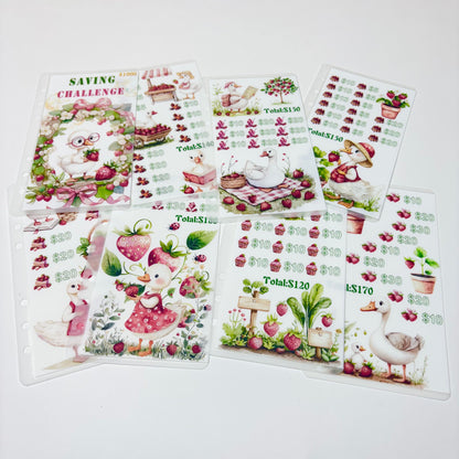 Strawberry Little Duck 1k 3k 5k Luxury Vellum Savings Challenge