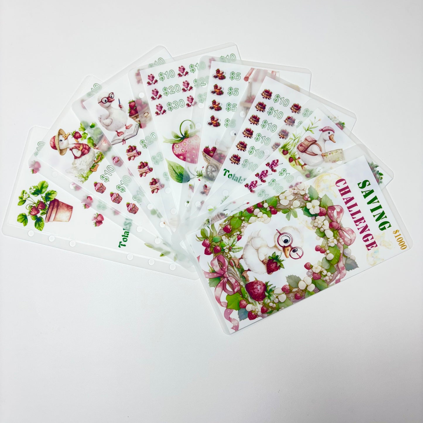 Strawberry Little Duck 1k 3k 5k Luxury Vellum Savings Challenge