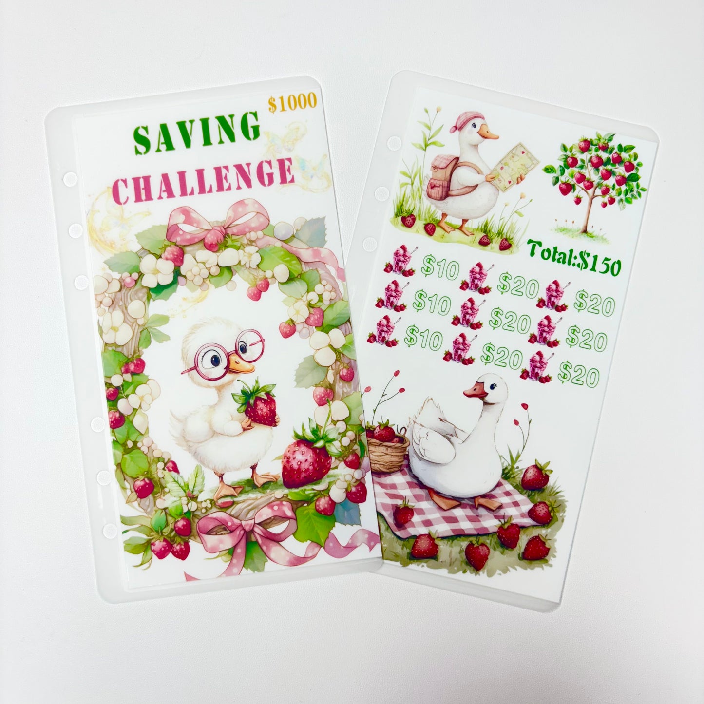 Strawberry Little Duck 1k 3k 5k Luxury Vellum Savings Challenge