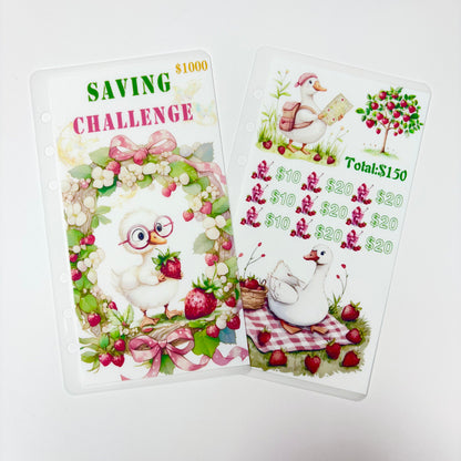 Strawberry Little Duck 1k 3k 5k Luxury Vellum Savings Challenge