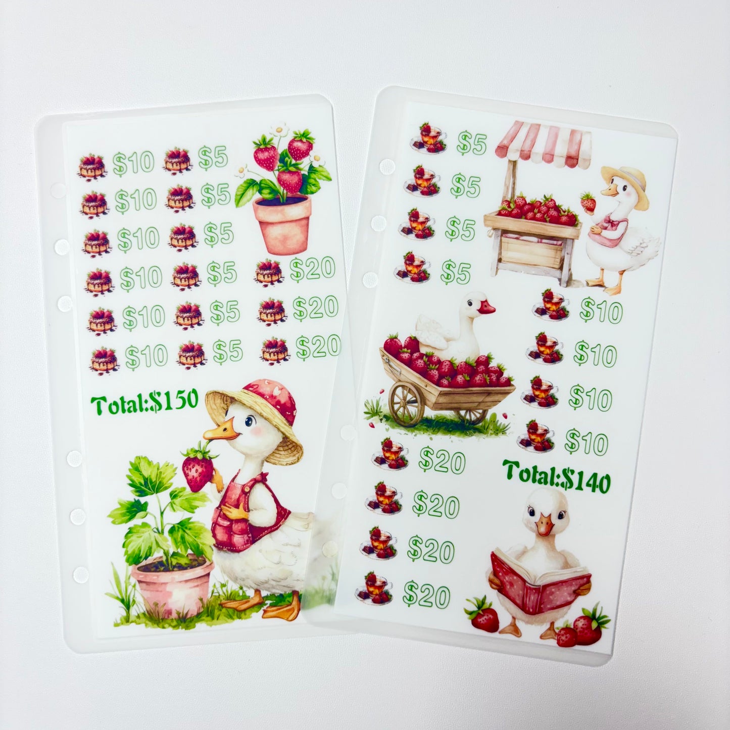 Strawberry Little Duck 1k 3k 5k Luxury Vellum Savings Challenge