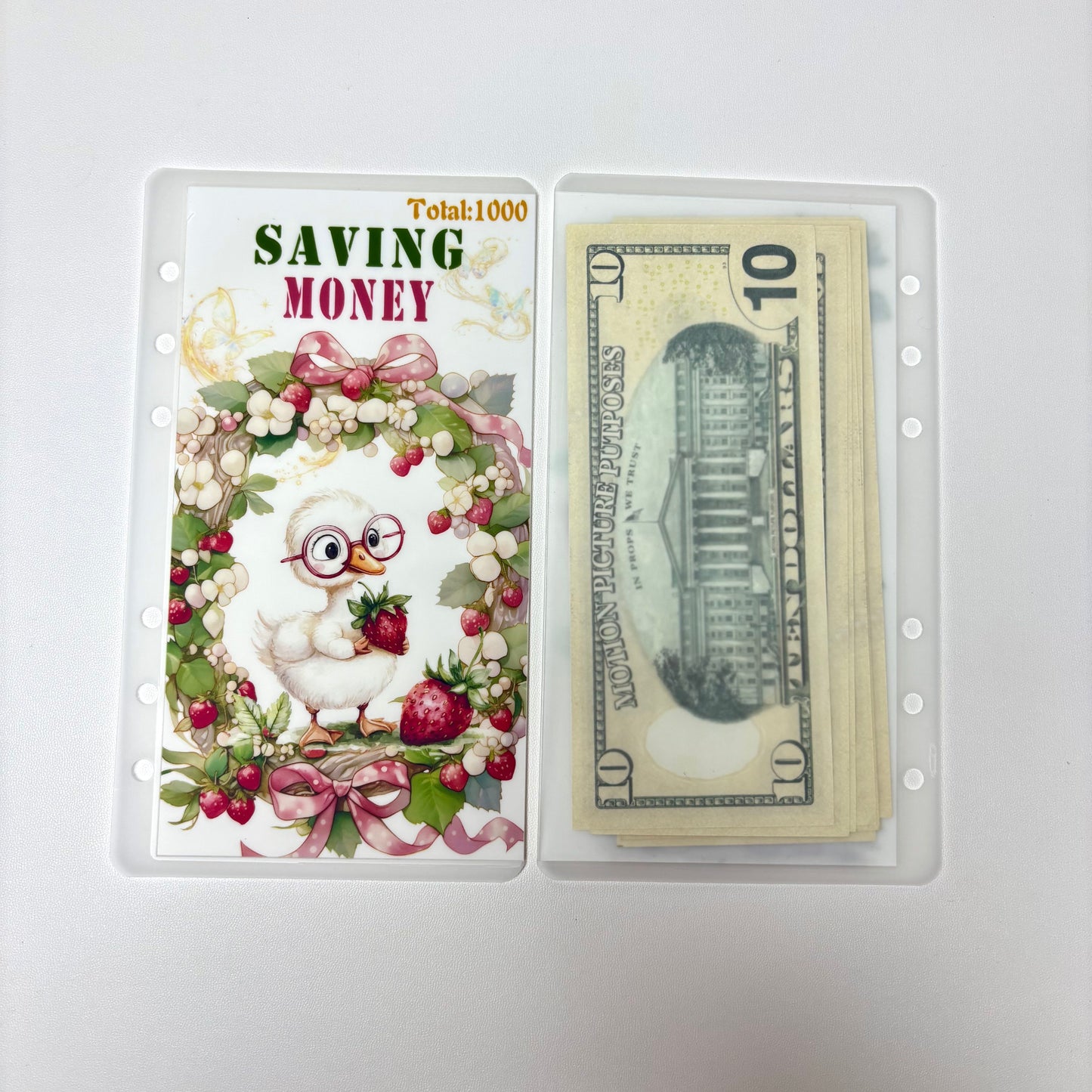 Strawberry Little Duck 1k 3k 5k Luxury Vellum Savings Challenge