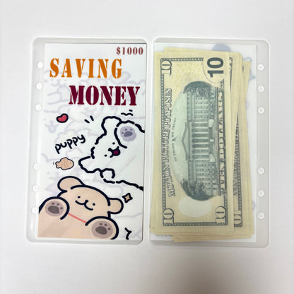 Black & White Puppy Custom 1k 3k 5k Luxury Vellum Savings Challenge