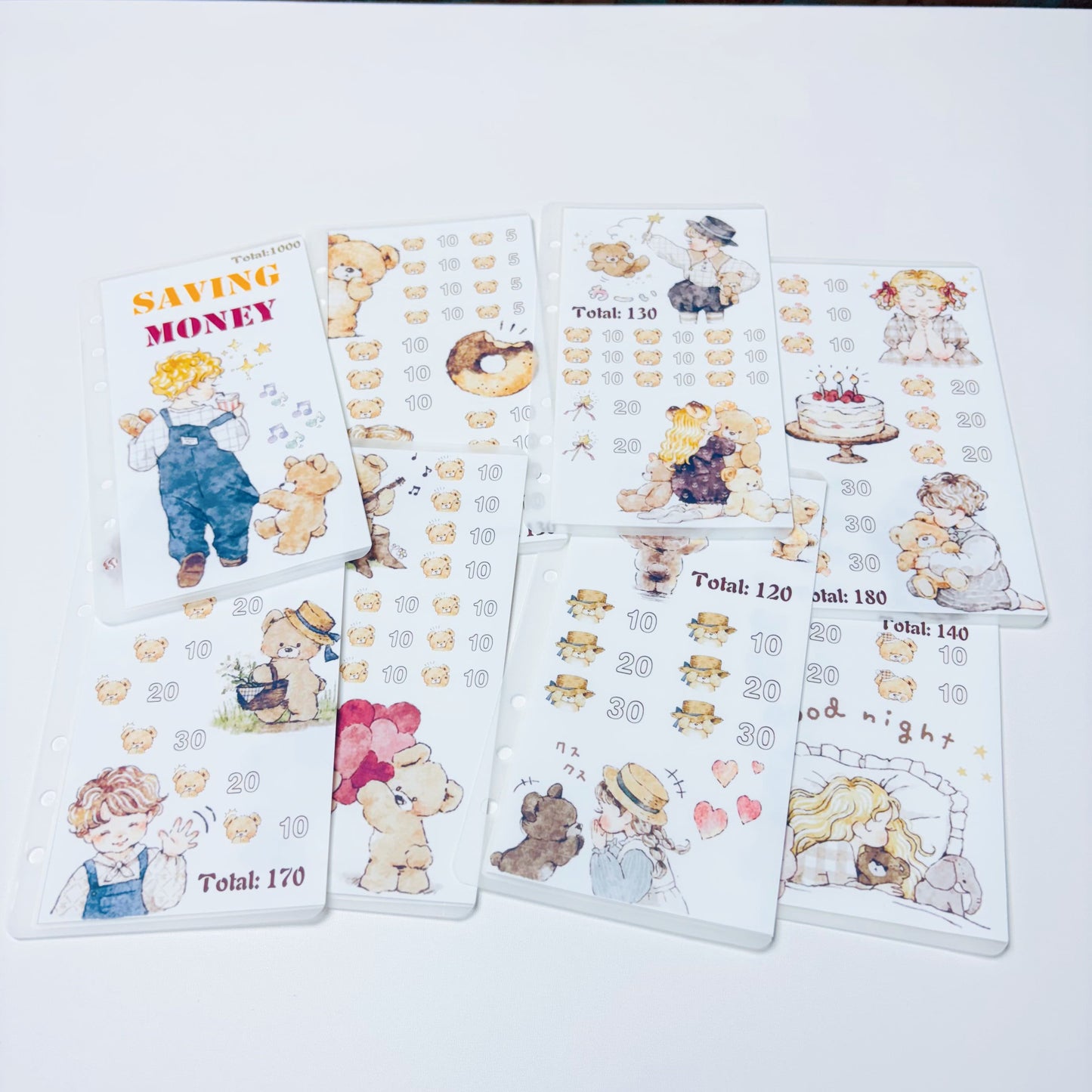 Cute bear vibe boy&girl Custom 1k 3k 5k Luxury Vellum Savings Challenge