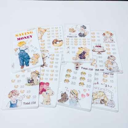 Cute bear vibe boy&girl Custom 1k 3k 5k Luxury Vellum Savings Challenge