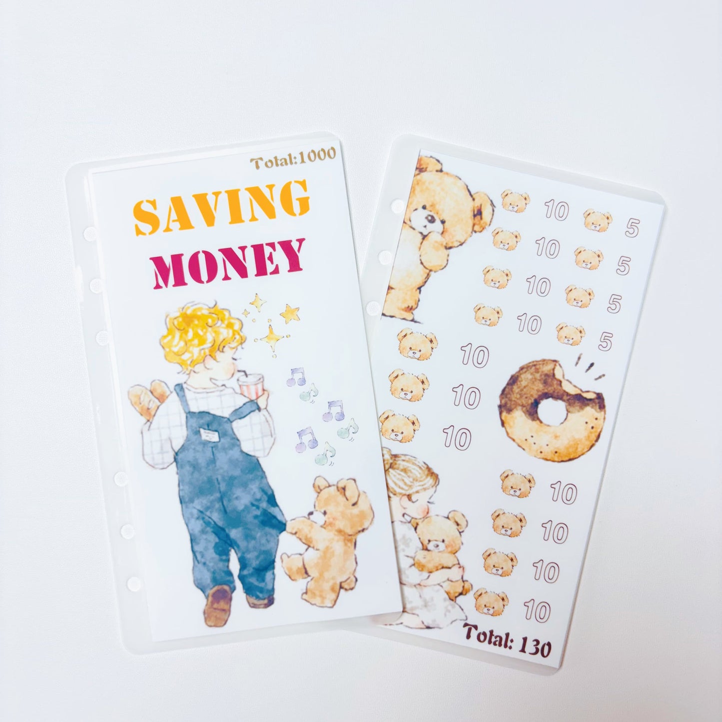 Cute bear vibe boy&girl Custom 1k 3k 5k Luxury Vellum Savings Challenge