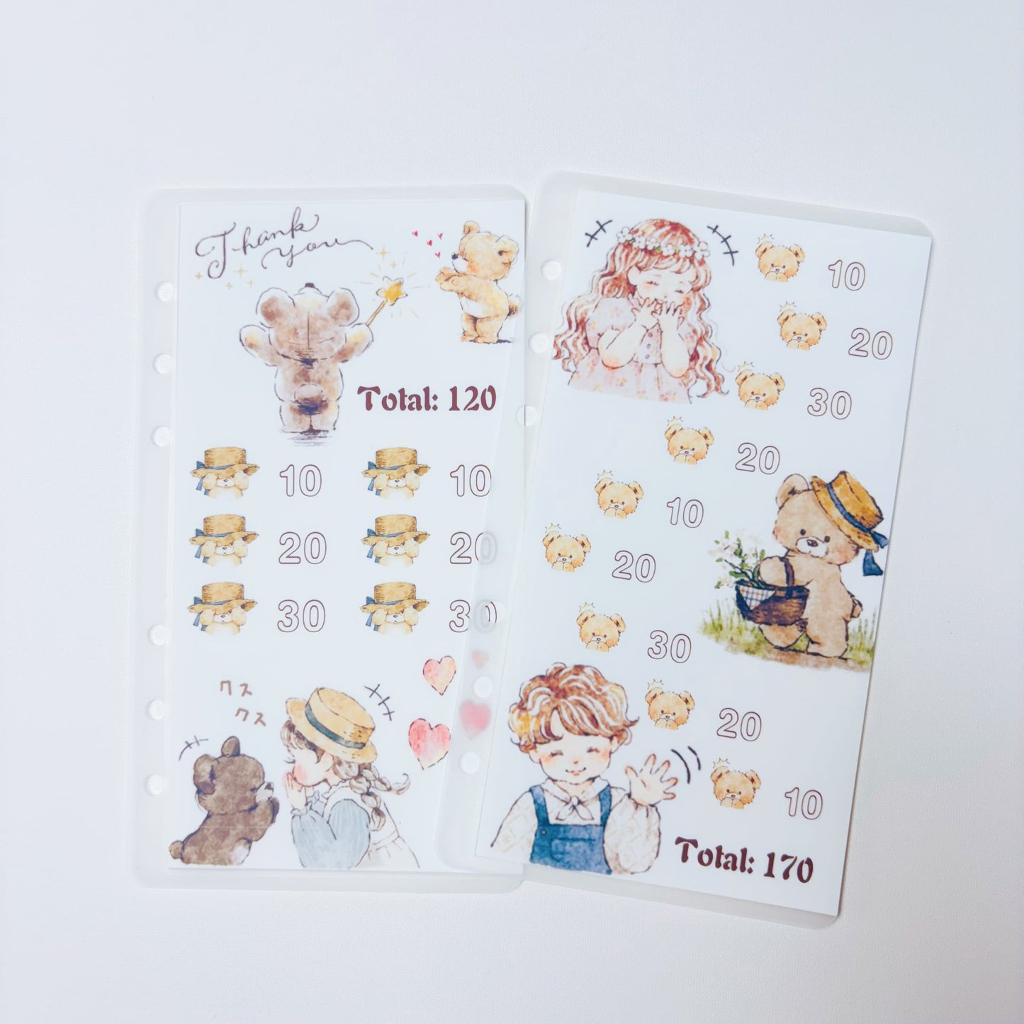 Cute bear vibe boy&girl Custom 1k 3k 5k Luxury Vellum Savings Challenge