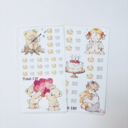 Cute bear vibe boy&girl Custom 1k 3k 5k Luxury Vellum Savings Challenge