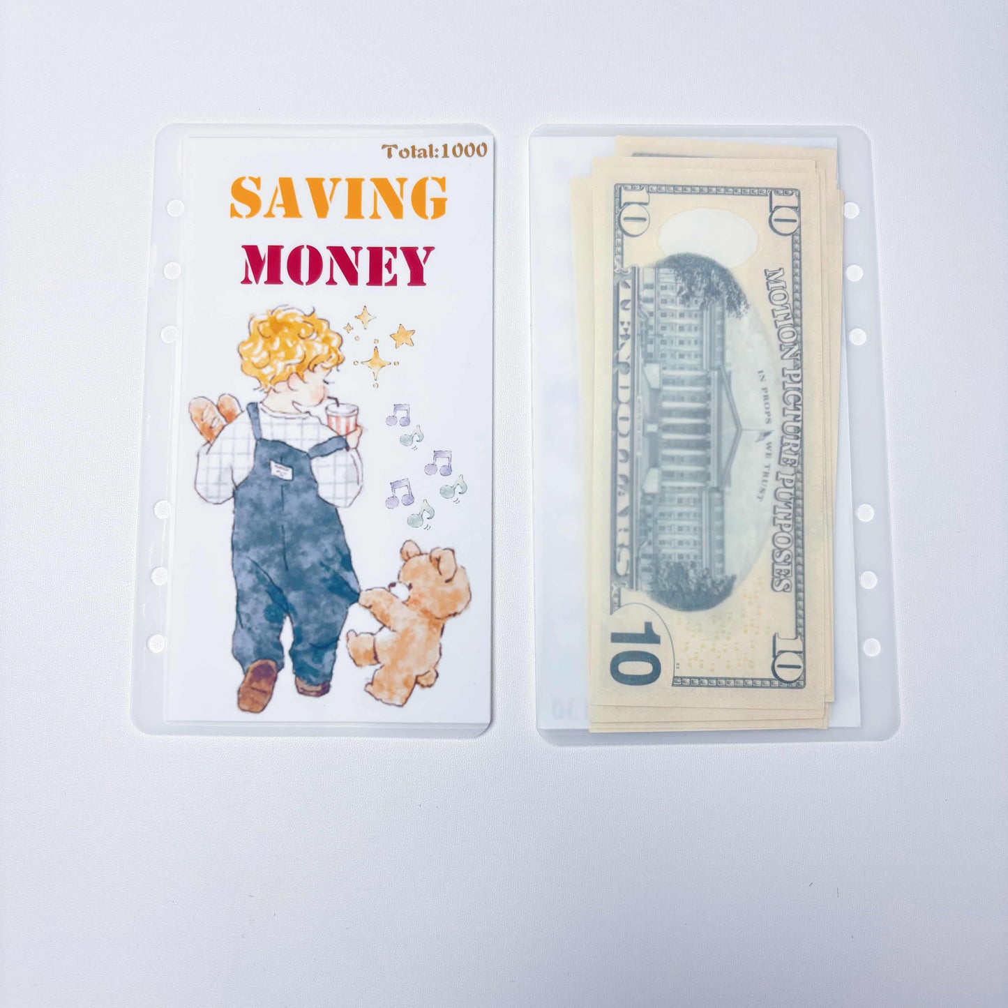 Cute bear vibe boy&girl Custom 1k 3k 5k Luxury Vellum Savings Challenge